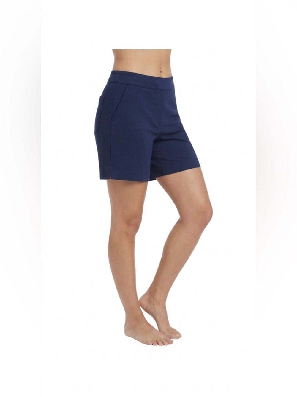 SPANX POLISHED SHORT CLASSIC NAVY STRETCH CHINO STYLE SIZE SMALL NWT
